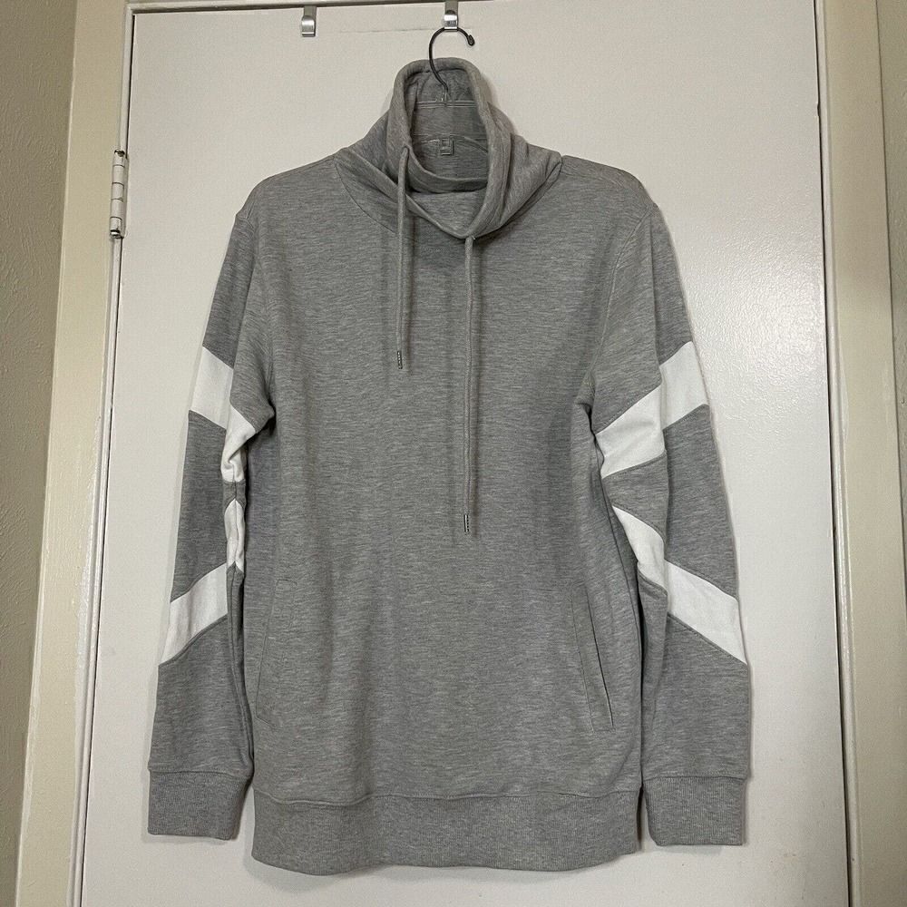 forever 21 men High Neck gray pullover sweater hoodie small